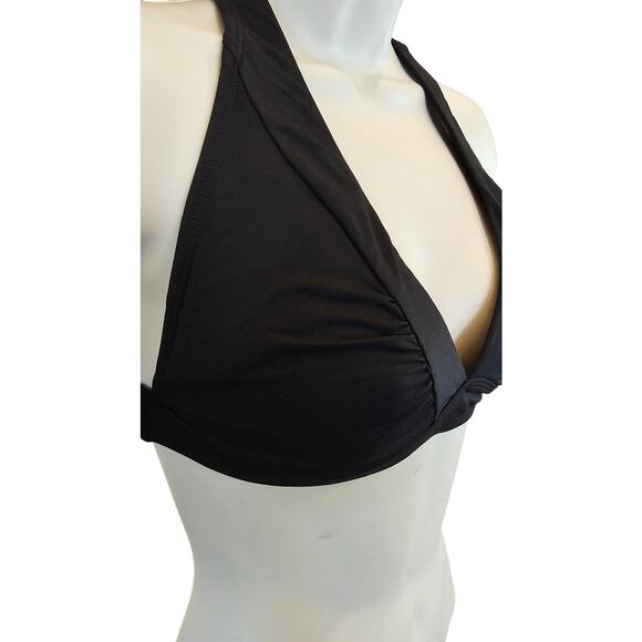 Athleta XXS padded shirrendipity black basic halter EUC stretch basic bikini - Picture 3 of 5